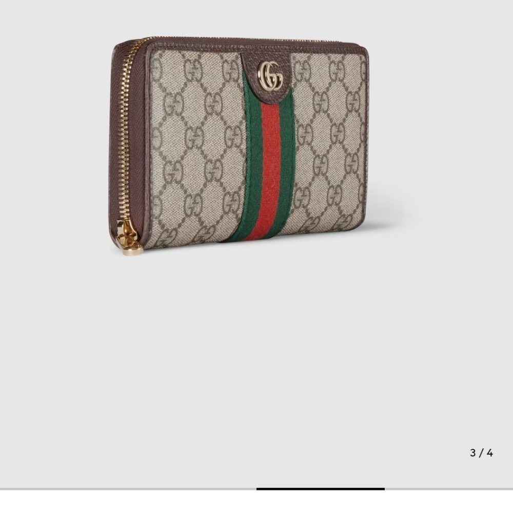 Gucci Monogram Wallet with Green and Red Accent